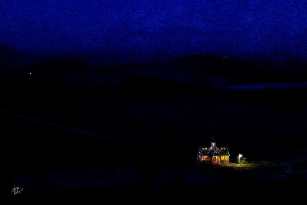 Biei Hill in Silence at Twilight, Hokkaido, Japan