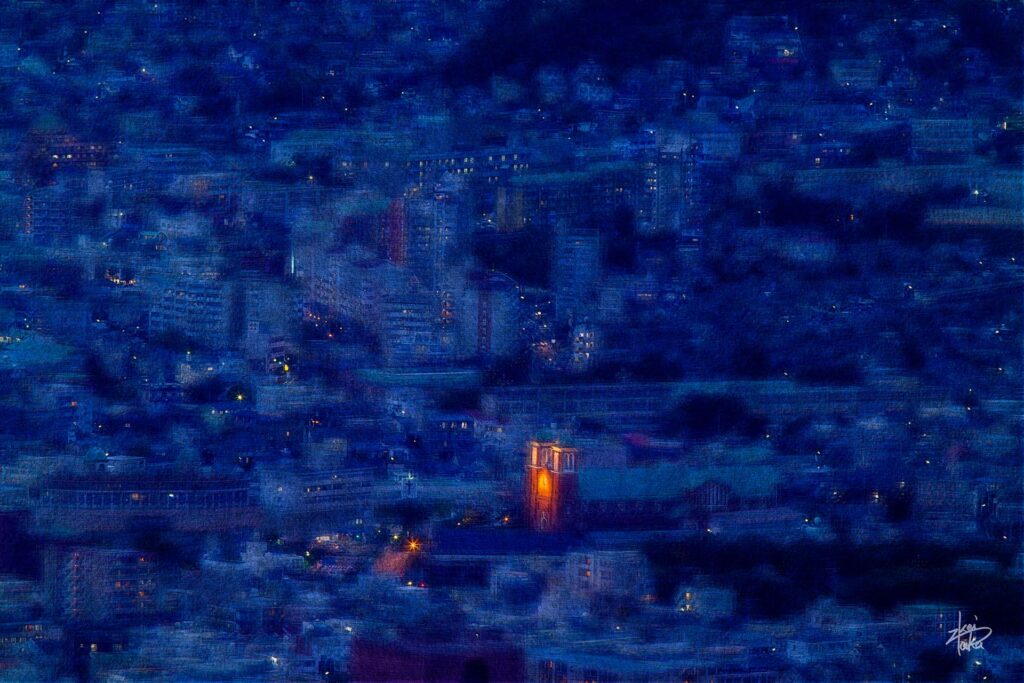 Urakami Cathedral, night view of Nagasaki