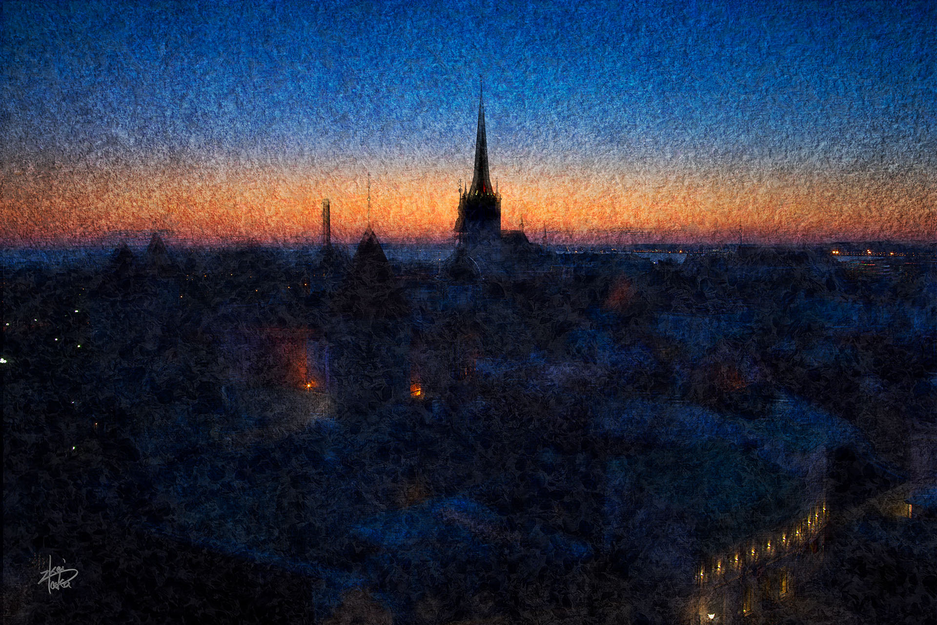 Dawn in the Old Town of Tallinn, Estonia's World Heritage Site