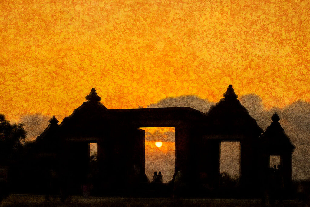 Sunset over Ratu Boko, Yogyakarta, Indonesia