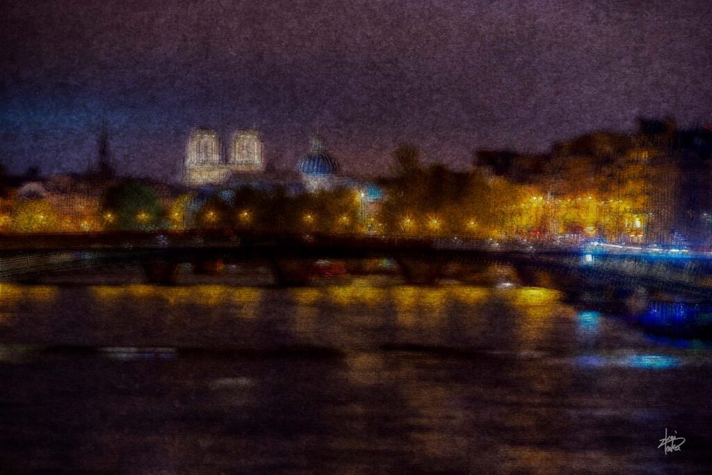 Seine River at night, Paris