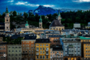 Old Salzburg at twilight, Austria