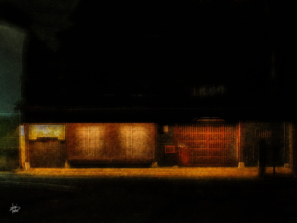 Night view of a purely Japanese style store, Kanazawa, ishikawa,Japan