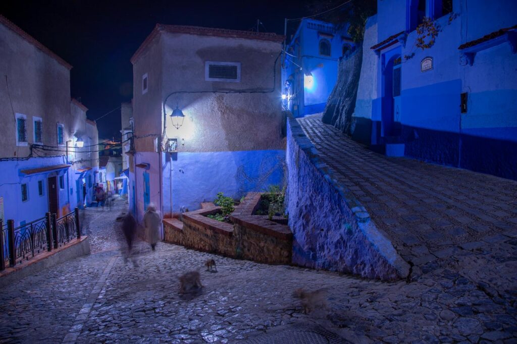 A view of the streets of Chefchaouen, the blue city of Morocco