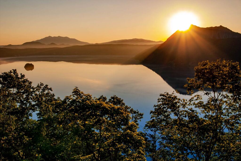 Sunrise at Machu lake,hokkaido,japan