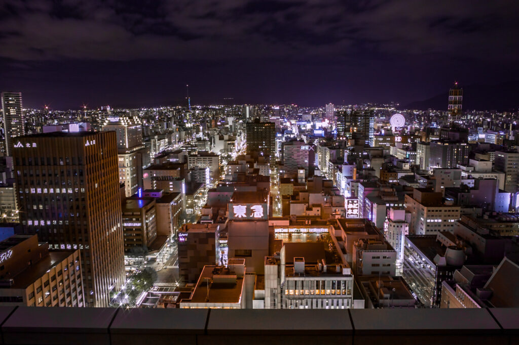 night view of sapporo,hokkaido,japan