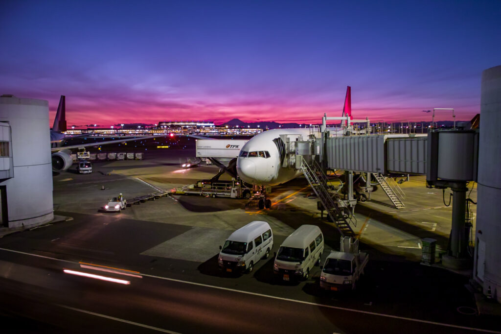 twilight view of haneda airport 