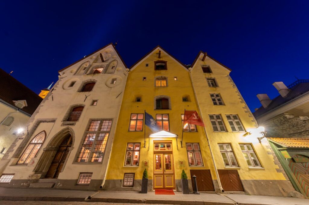 night view of old town in tallinn