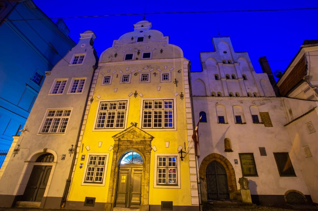 night view of old town ,riga