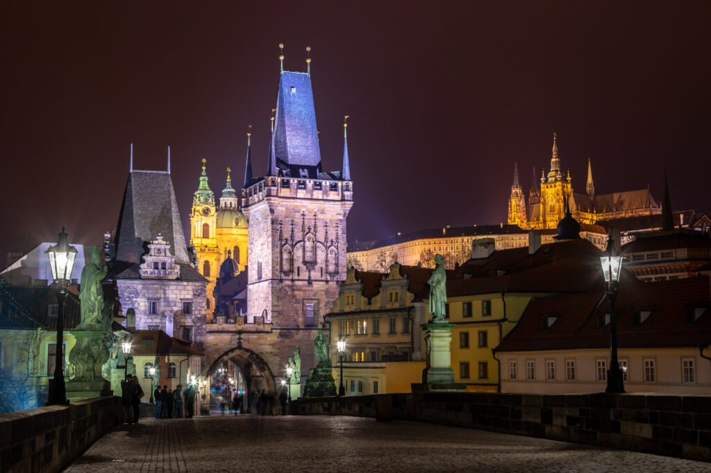 night view of prague