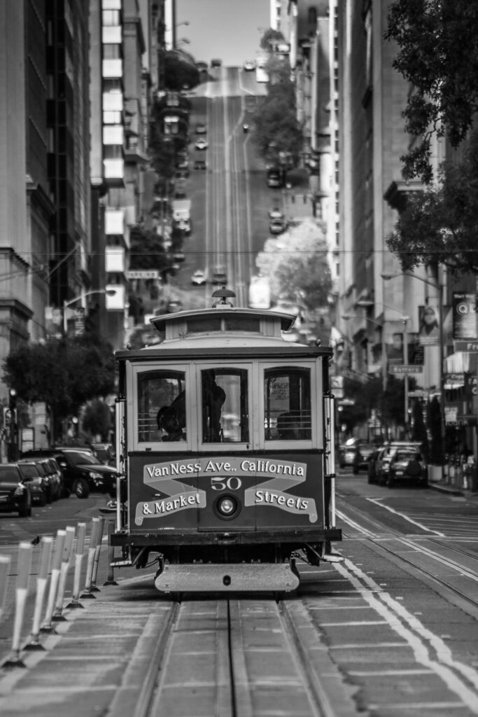 San Francisco, the City of Hills Downtown,night shot