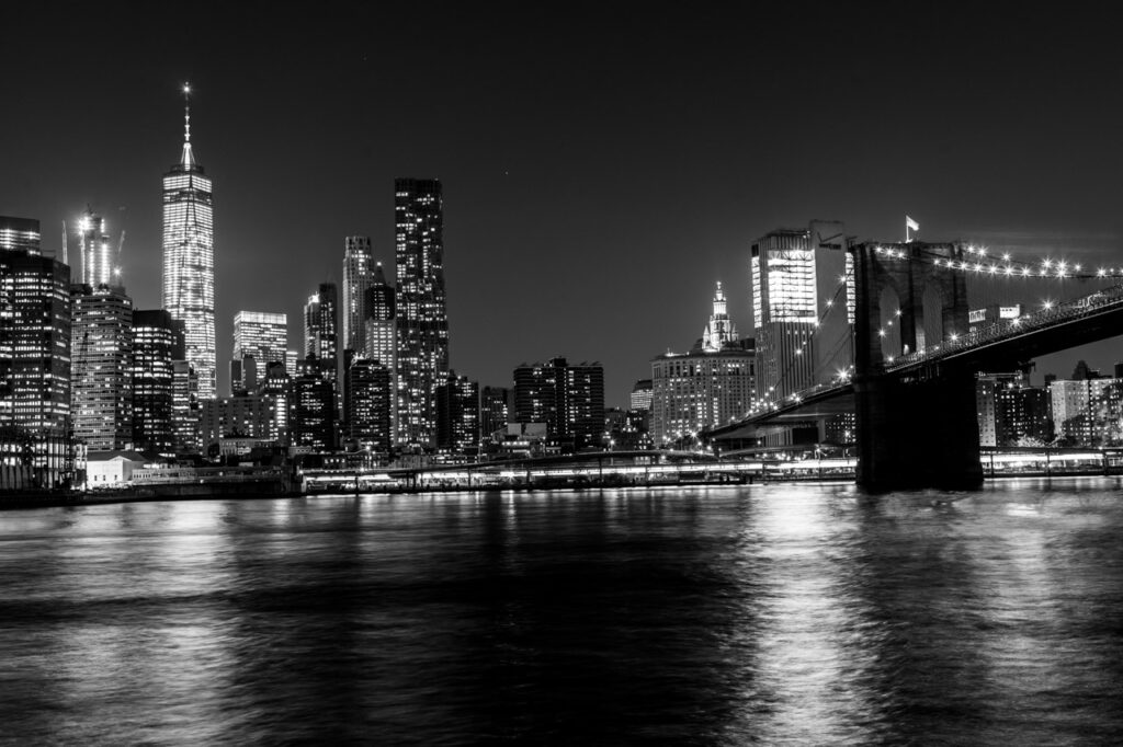 nightshot of new york city,broockryn bridge