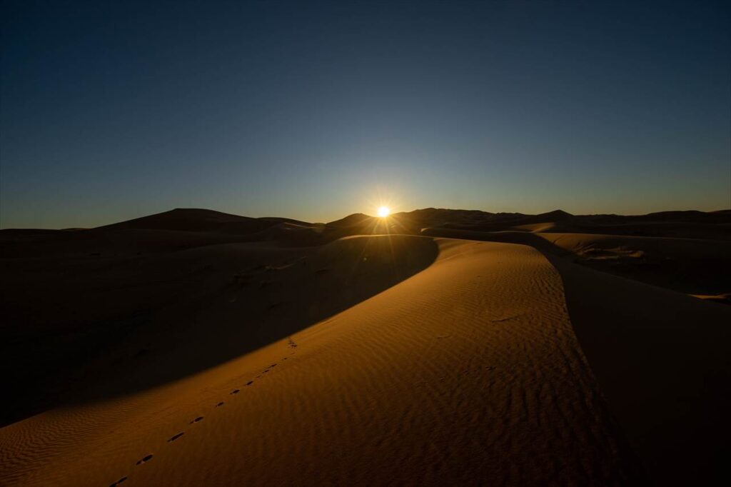 sunrise at Merzouga Dunes