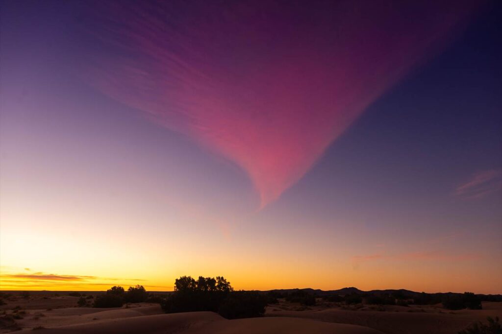 sunset at Merzouga Dunes