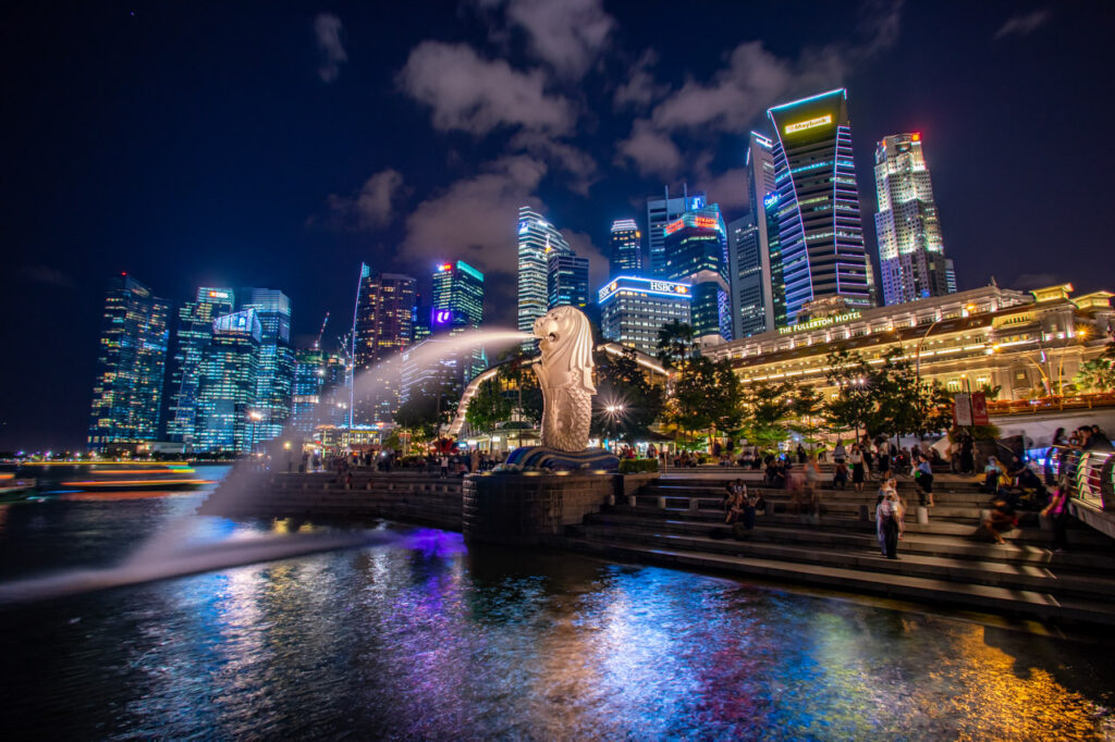 night view of  singapore