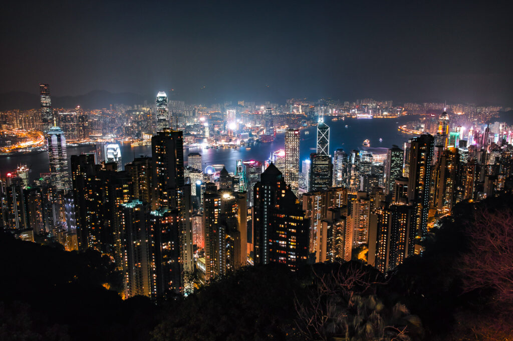 Night view of Victoria Peak, Hong Kong