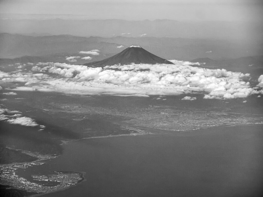 Mt. Fuji taken from an airplane