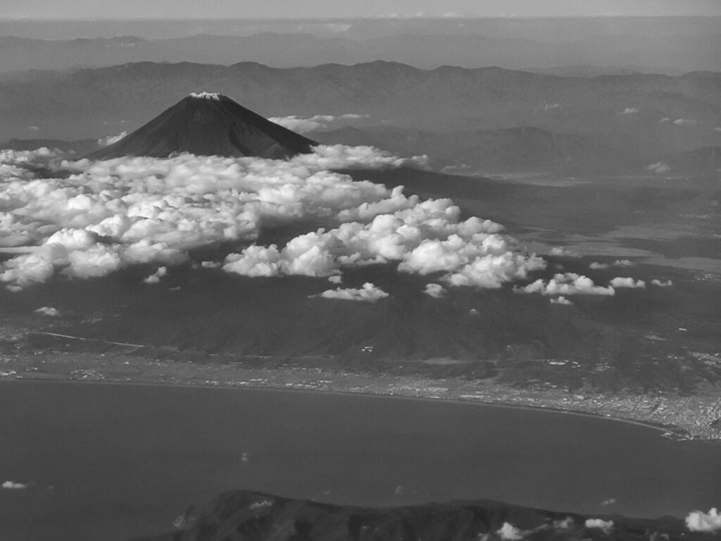 Mt. Fuji taken from an airplane