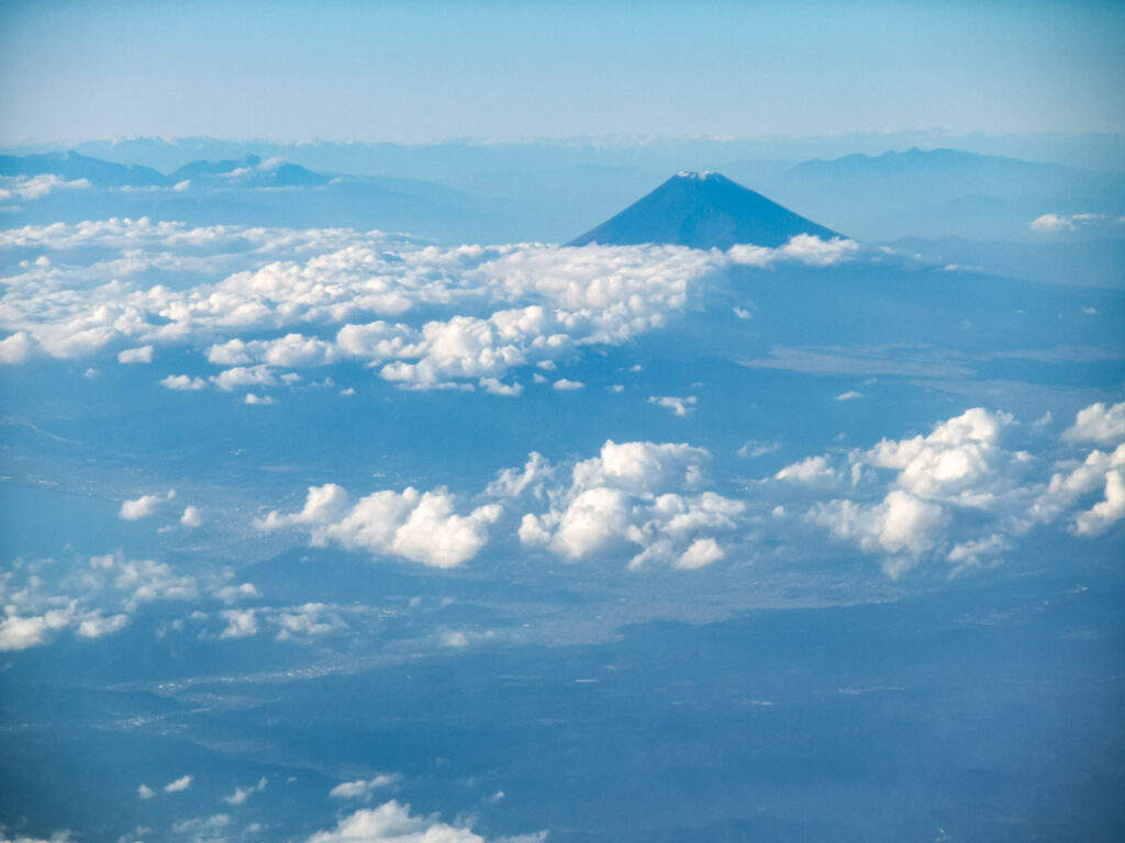 Mt. Fuji taken from an airplane