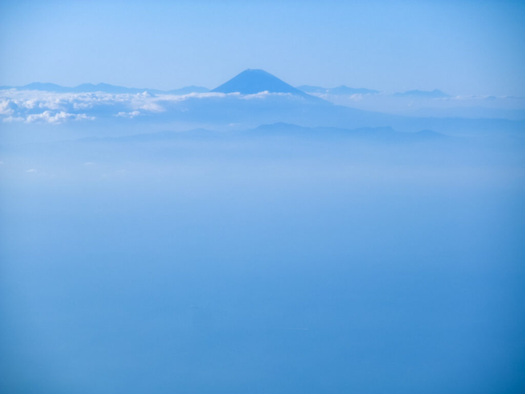 Mt. Fuji taken from an airplane