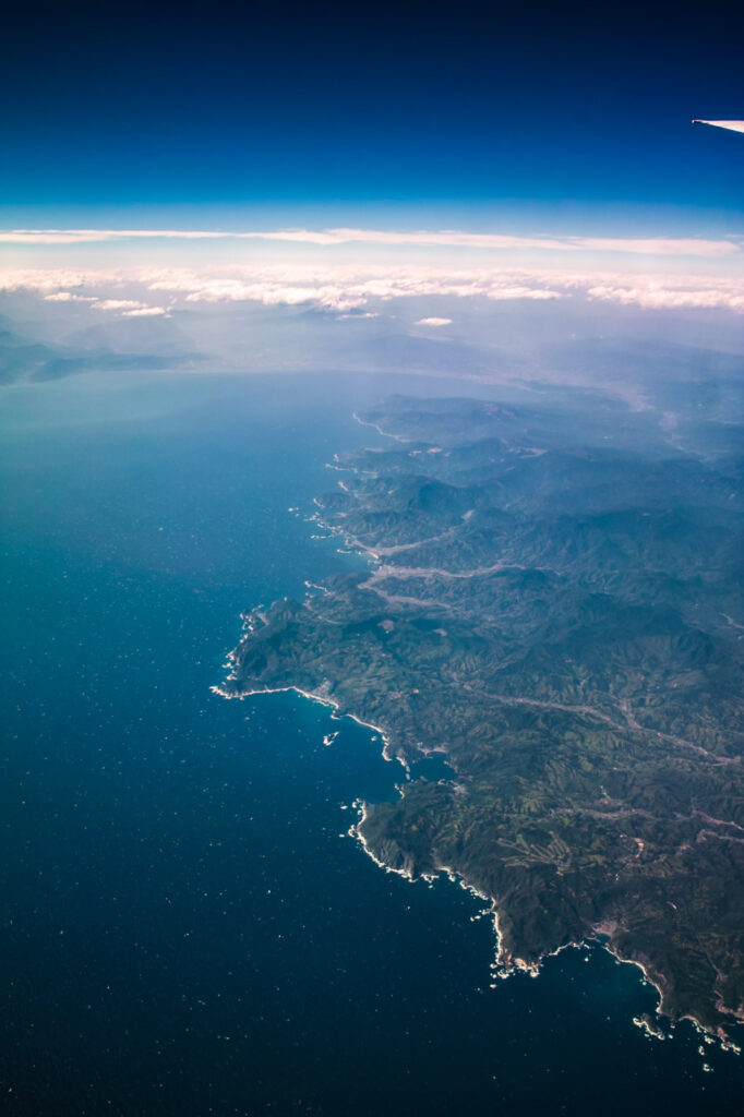 Mt. Fuji taken from an airplane