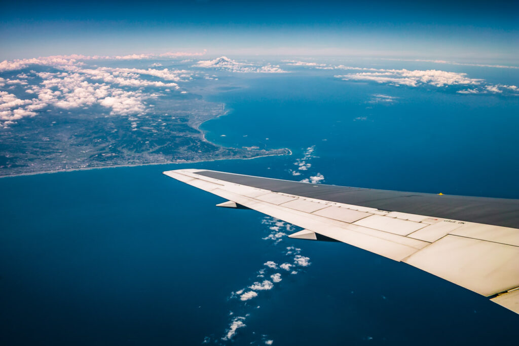 Mt. Fuji taken from an airplane