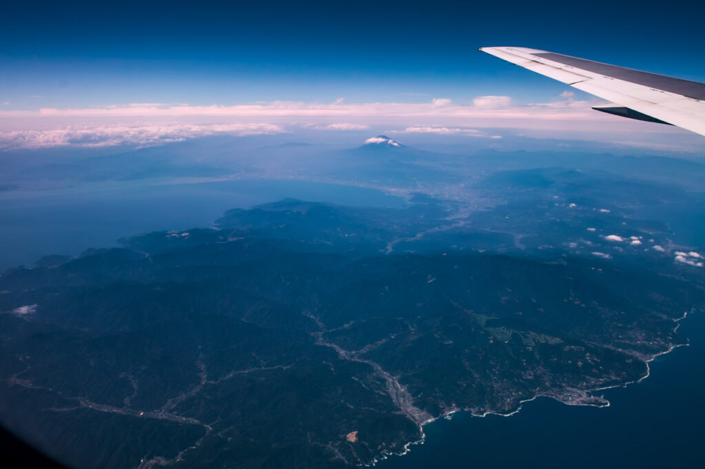 Mt. Fuji taken from an airplane