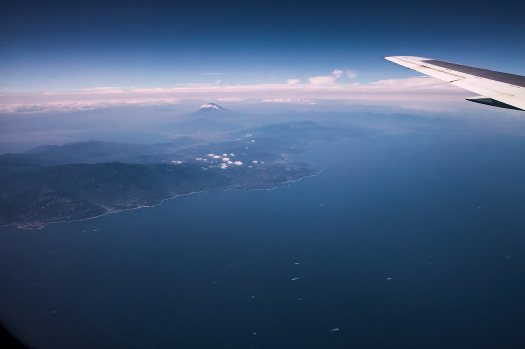 Mt. Fuji taken from an airplane