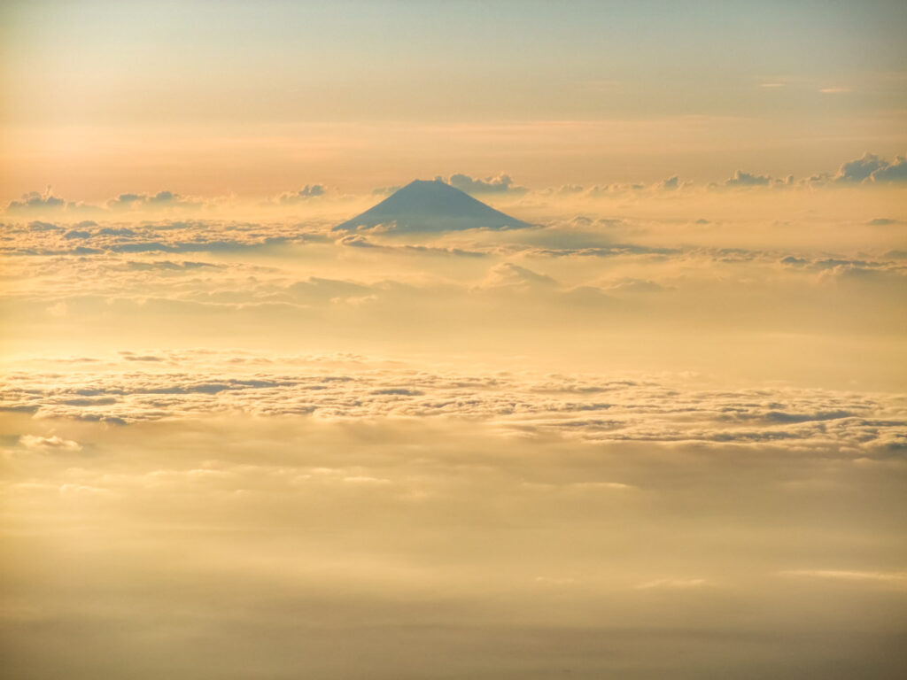 Mt. Fuji taken from an airplane