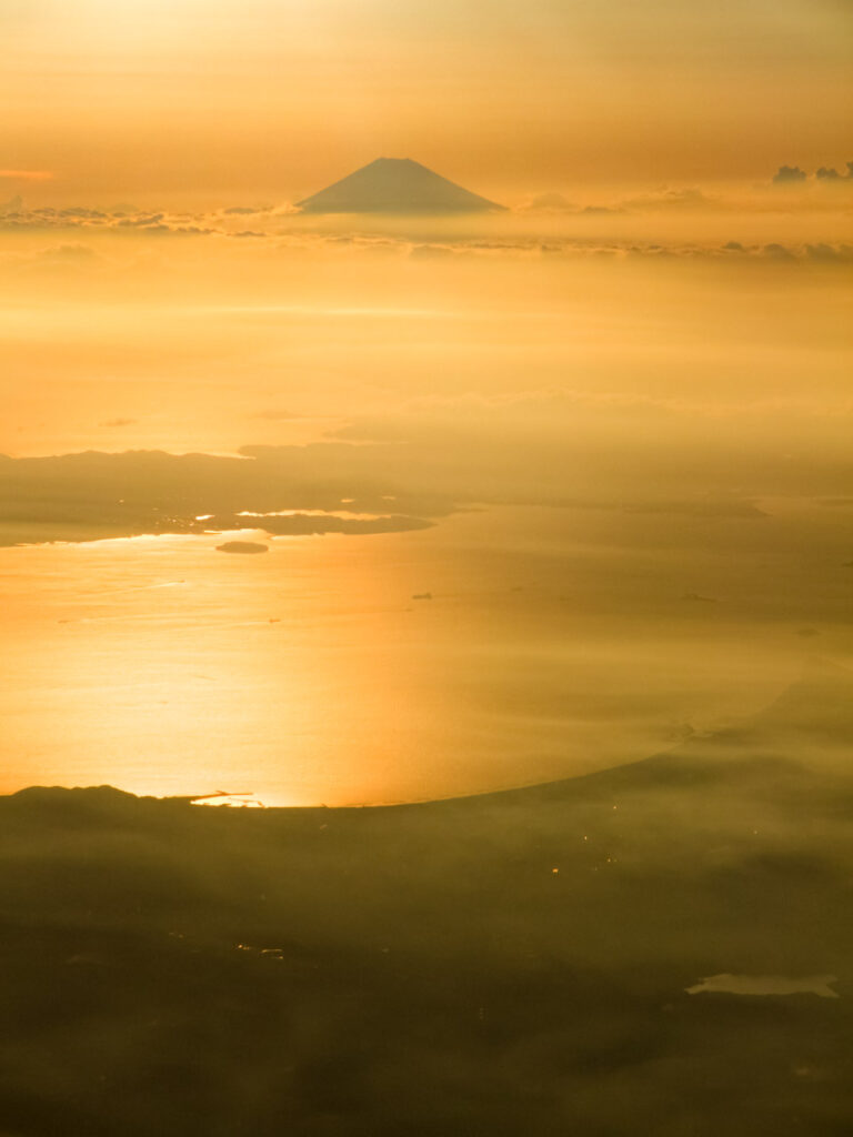 Mt. Fuji taken from an airplane