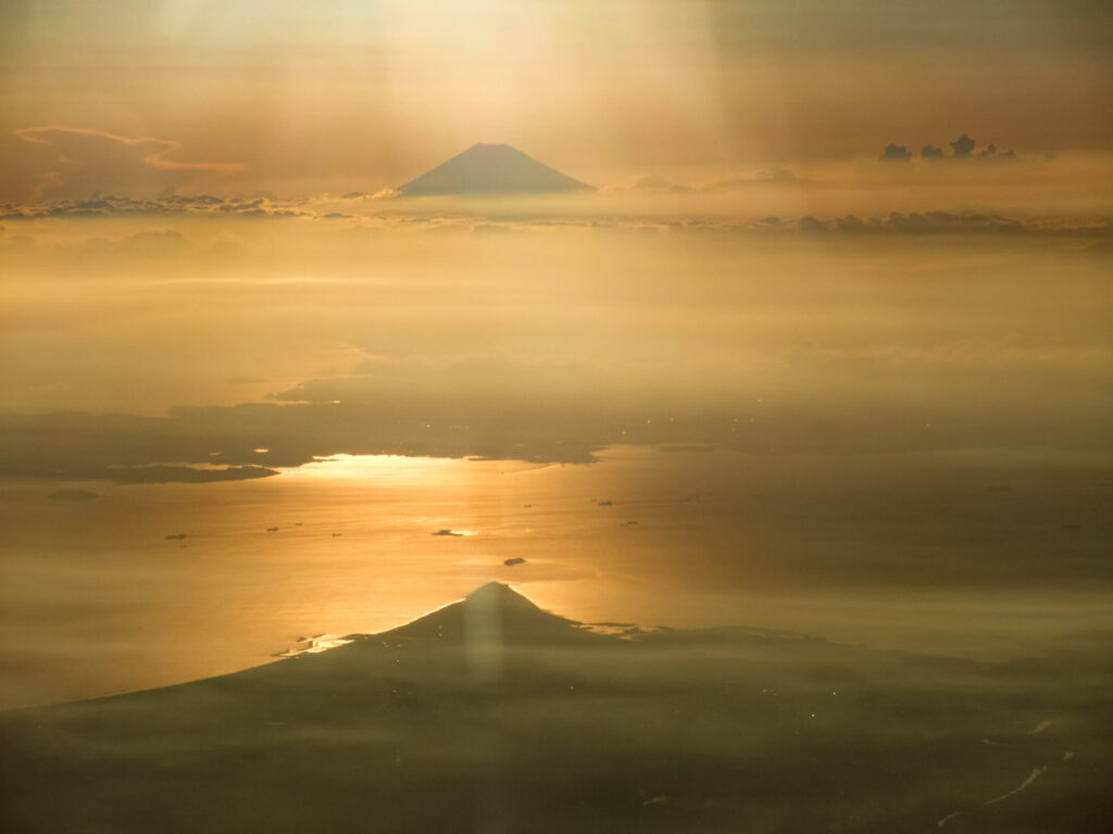 Mt. Fuji taken from an airplane