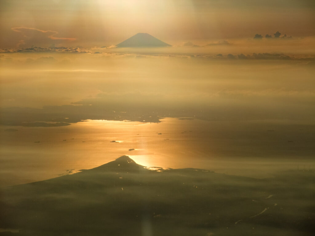 Mt. Fuji taken from an airplane