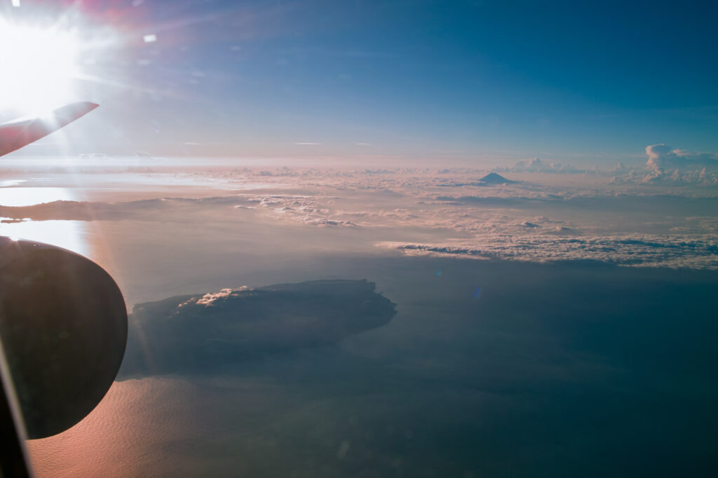 Mt. Fuji taken from an airplane