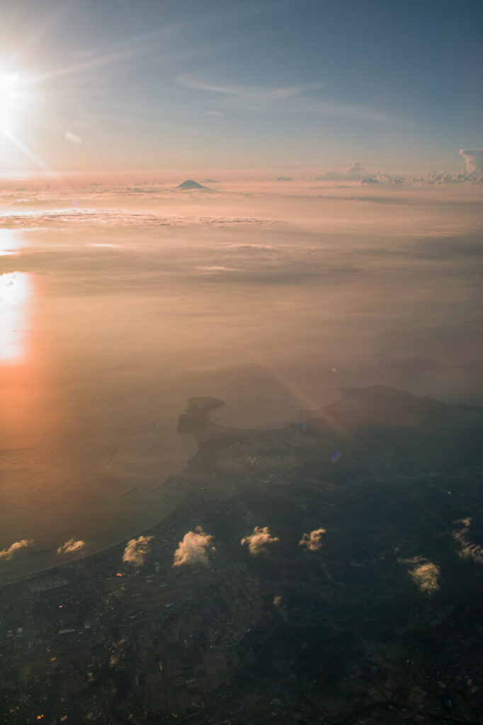 Mt. Fuji taken from an airplane