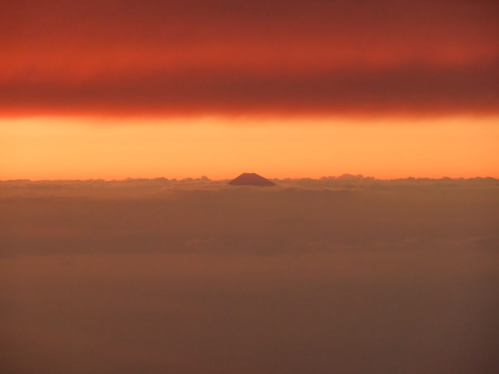 Mt. Fuji taken from an airplane