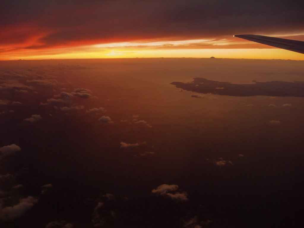 Mt. Fuji taken from an airplane