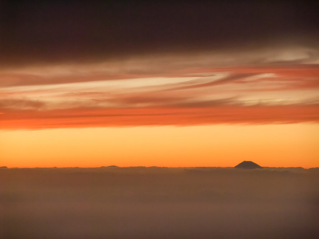 Mt. Fuji taken from an airplane