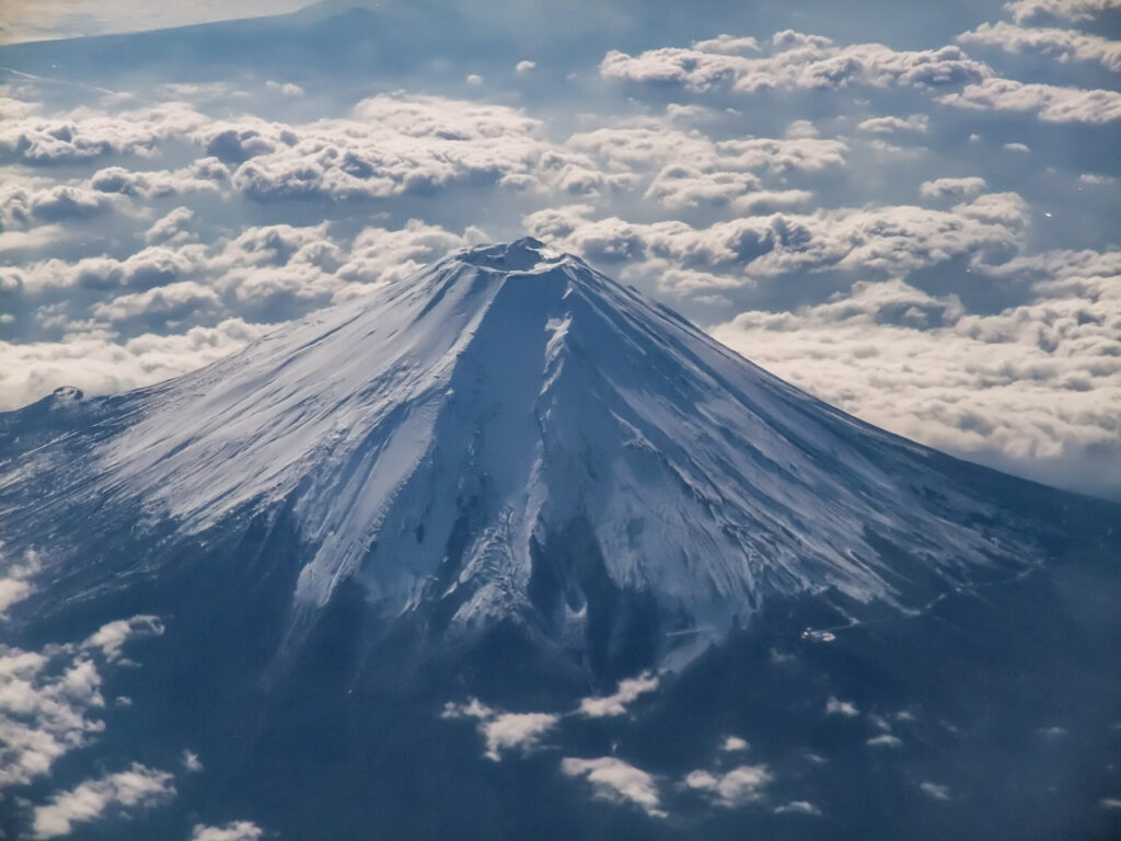 Mt. Fuji taken from an airplane