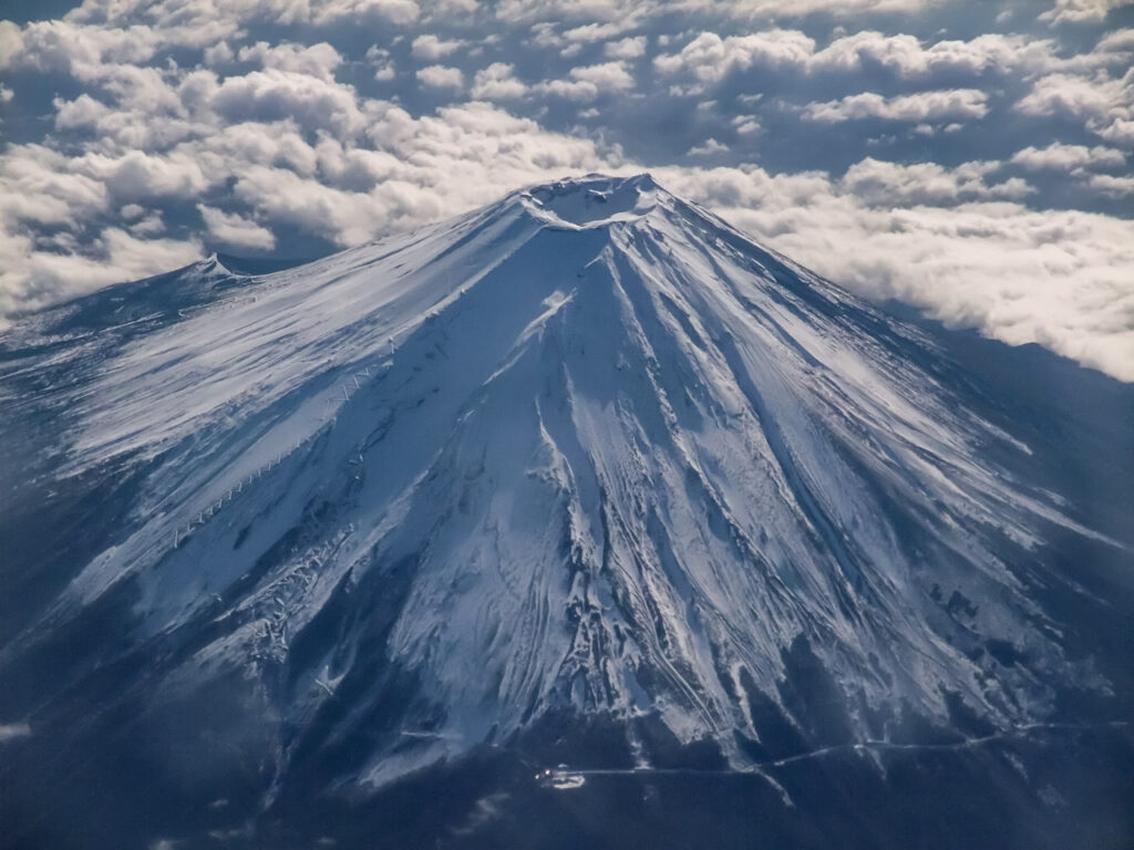 Mt. Fuji taken from an airplane