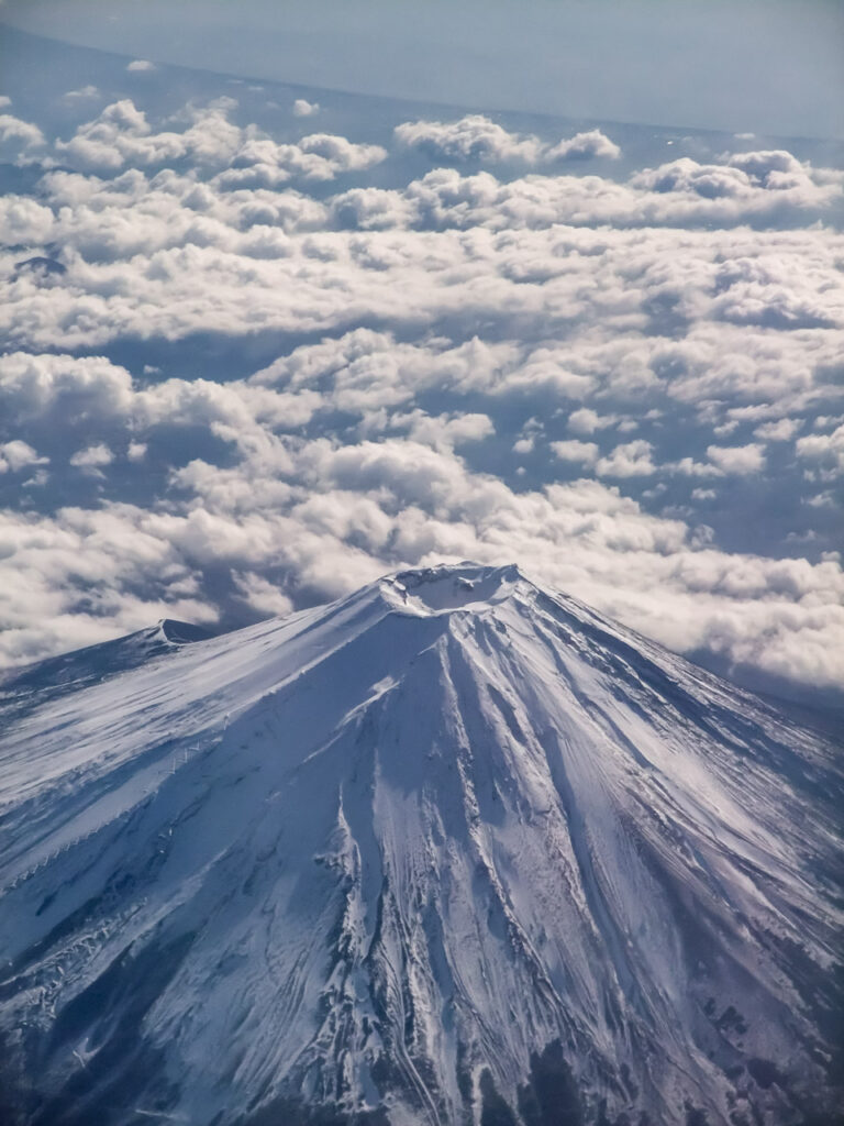 Mt. Fuji taken from an airplane