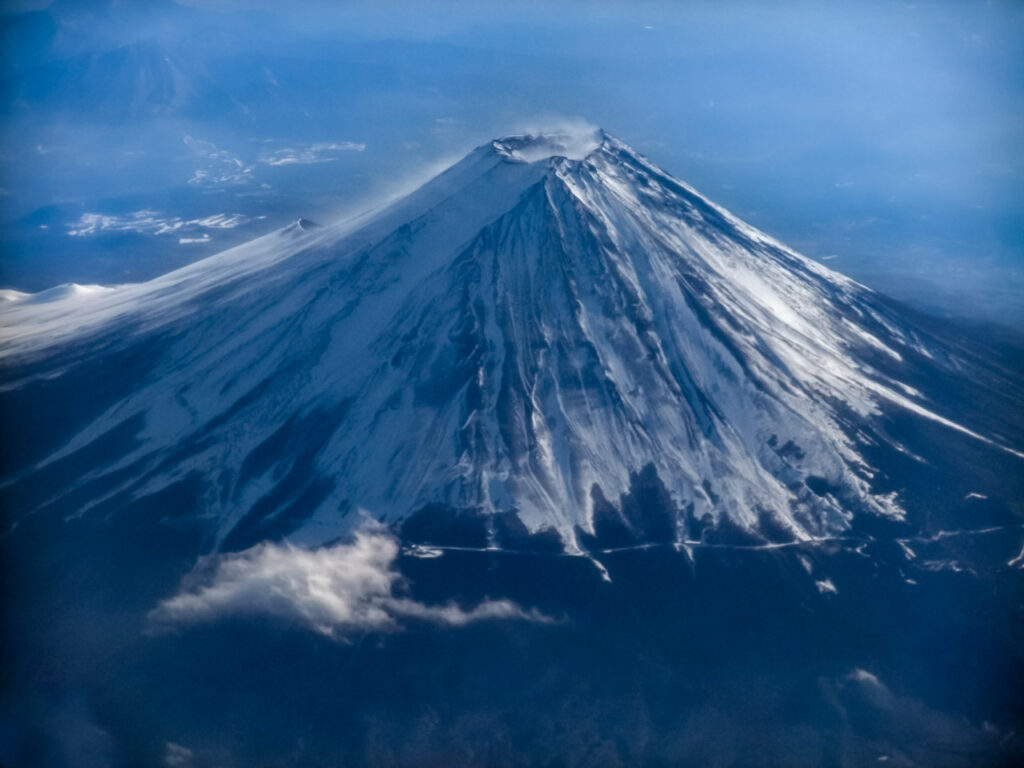 Mt. Fuji taken from an airplane