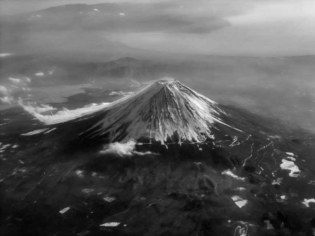 Mt. Fuji taken from an airplane