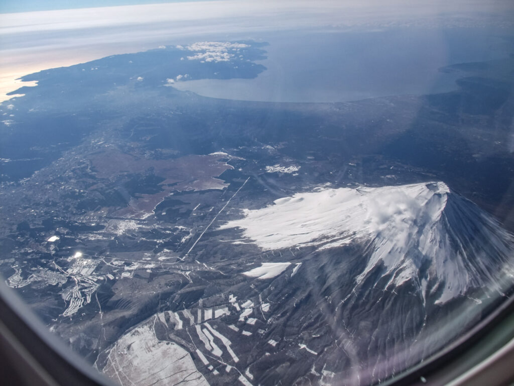 Mt. Fuji taken from an airplane