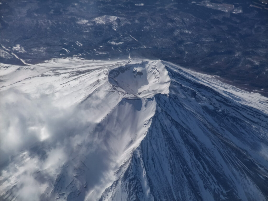 Mt. Fuji taken from an airplane