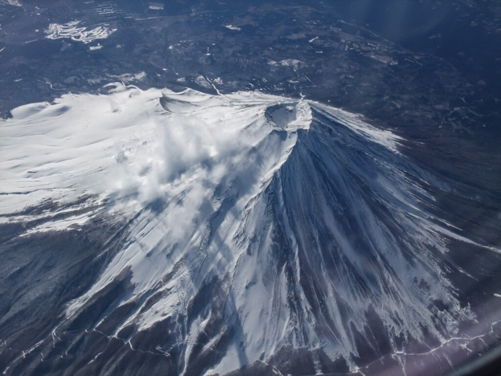 Mt. Fuji taken from an airplane