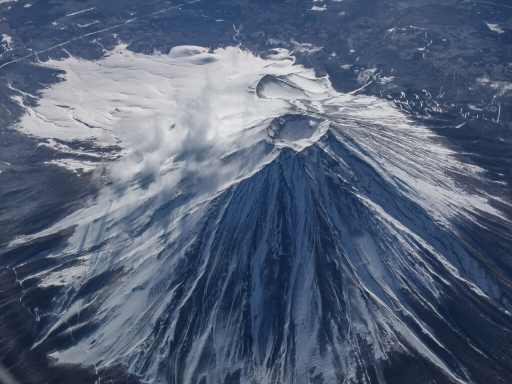 Mt. Fuji taken from an airplane