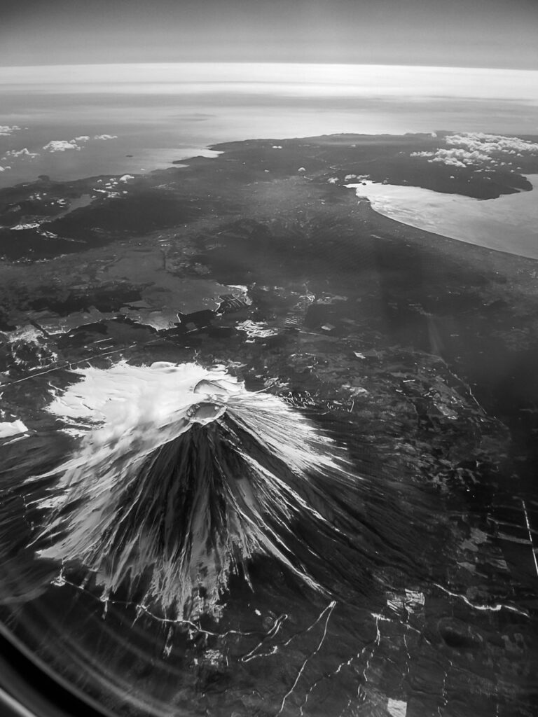 Mt. Fuji taken from an airplane