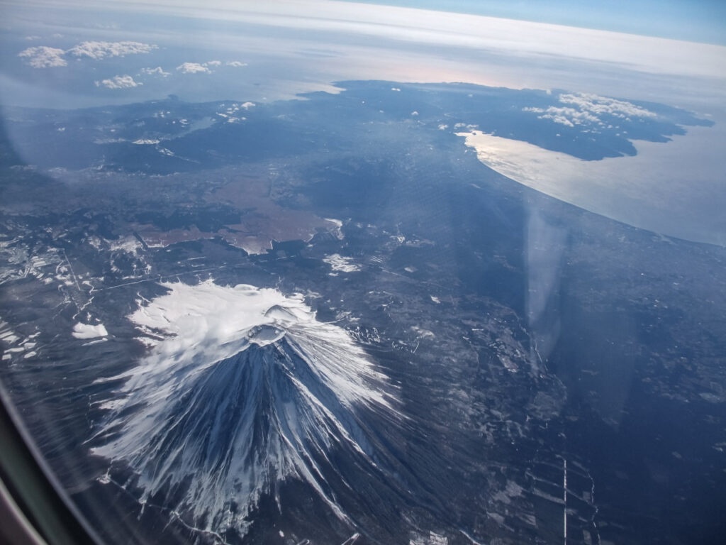 Mt. Fuji taken from an airplane