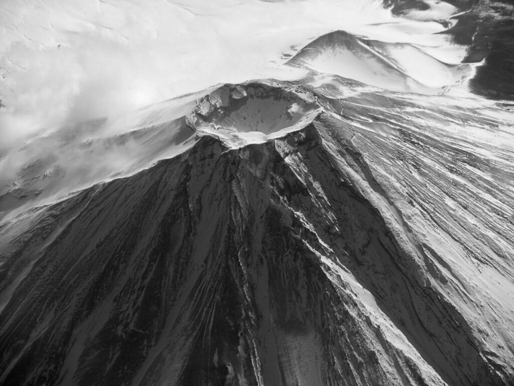 Mt. Fuji taken from an airplane