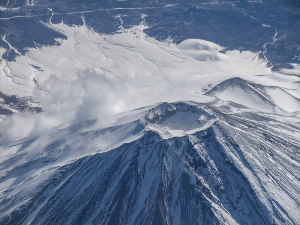 Mt. Fuji taken from an airplane